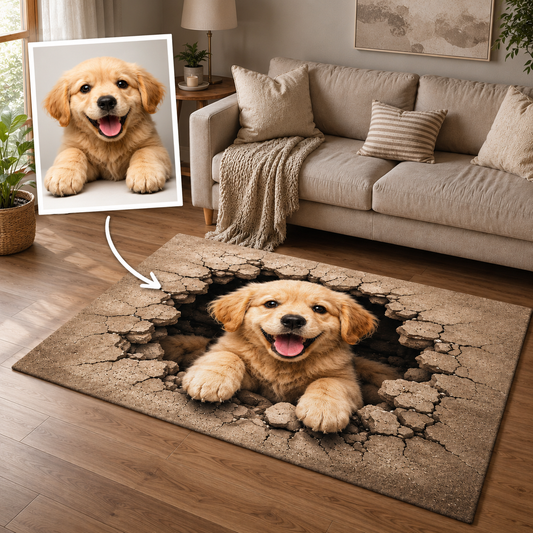 Custom Photo Dog Area Rug | Gift For Dog Lovers