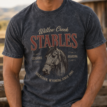 Custom Photo Stables Horse Wash T-Shirt | Personalized Horse Lover Shirt | Gift For Horse Lovers TOM99
