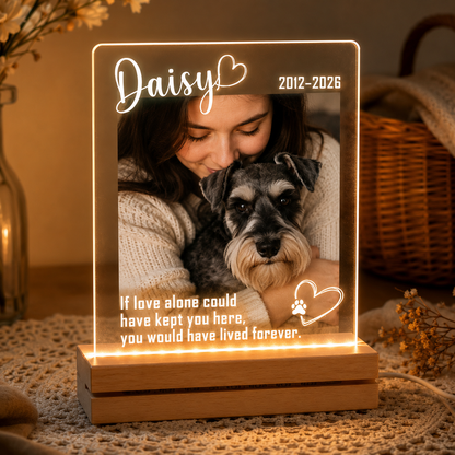 Custom Photo Dog Forever In My Heart Wooden LED Light | Personalized Dog Photo LED Night Light | Pet Loss Sympathy Gift TOM99