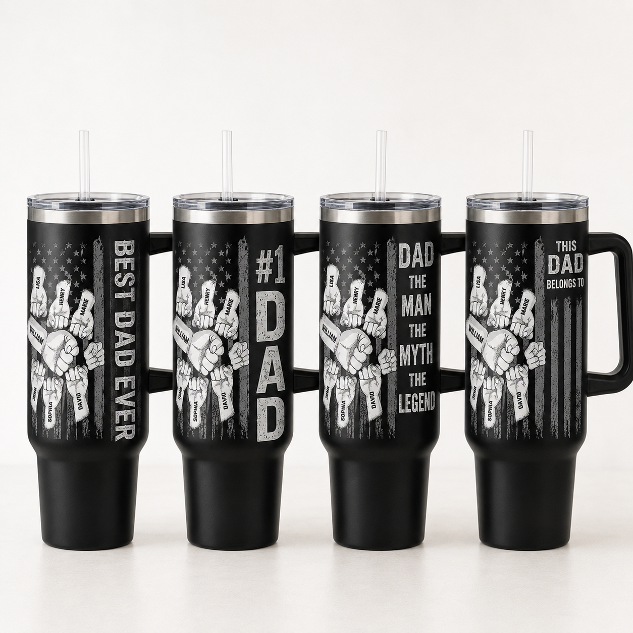 Custom Best Dad Ever 40oz Tumbler, Personalized Dad Tumbler, Father’s Day Gift TOM99
