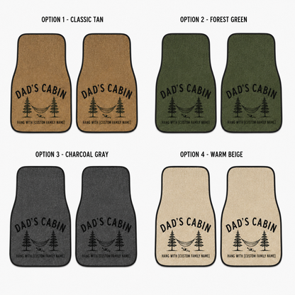 Personalized Dad's Cabin Flannel Car Floor Mats, Custom Dad Floor Mats, Gift For Dad TOM99