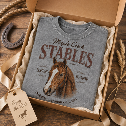 Custom Photo Stables Horse Wash T-Shirt | Personalized Horse Lover Shirt | Gift For Horse Lovers TOM99