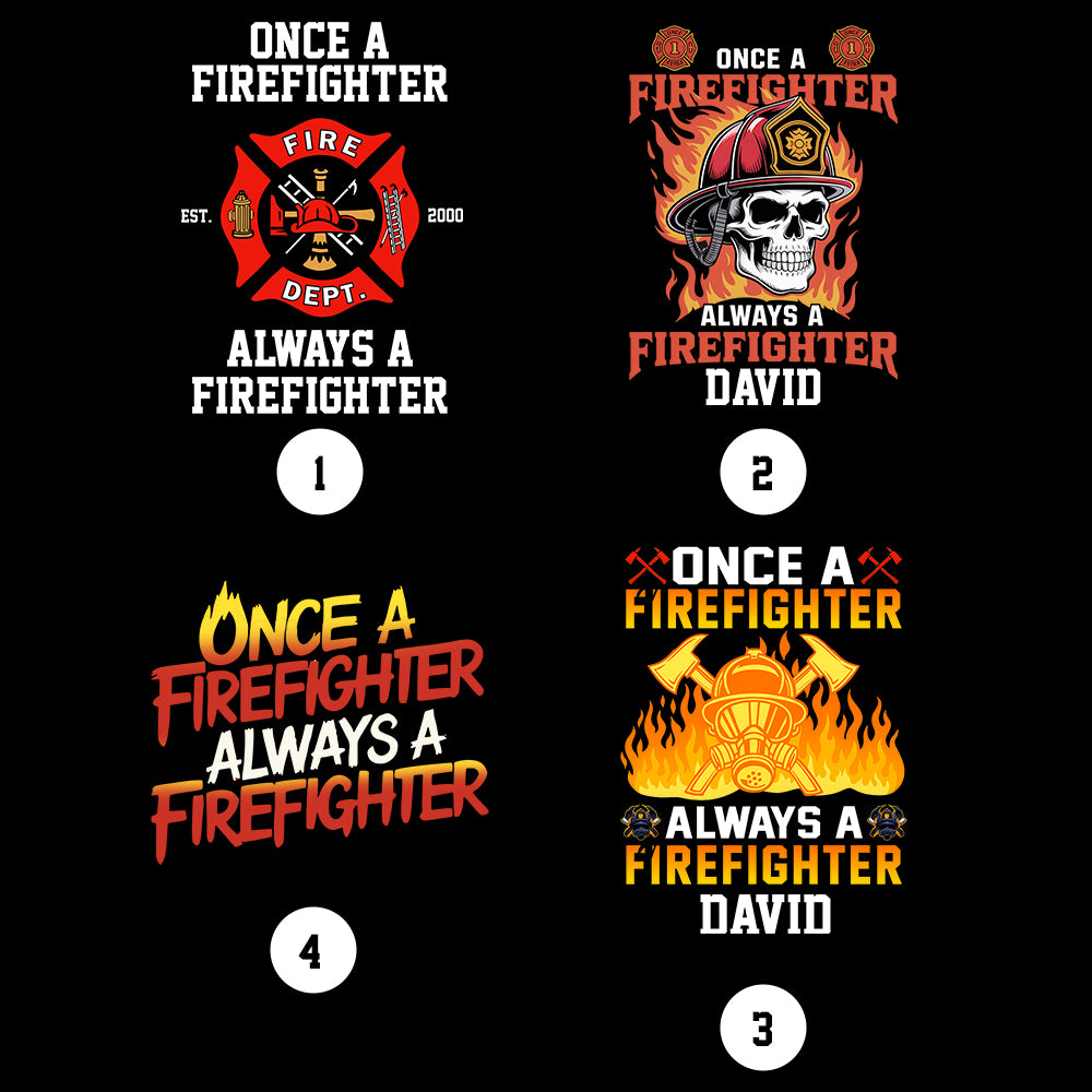 Personalized Once A Firefighter Always A Firefighter Decanter Set, Gift For Fireman, First Responder Gift TNN052