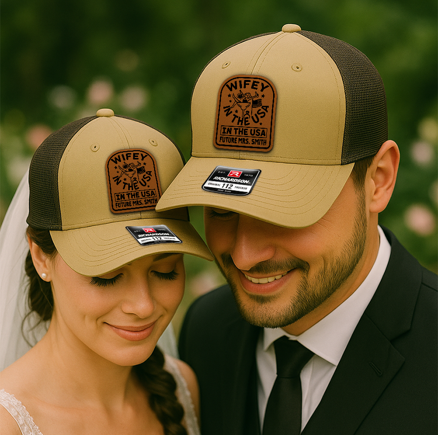 Wifey in the USA Hat – Bride Trucker Cap, Future Mrs. Gift for Bridal Shower & Bachelorette Party VHA163