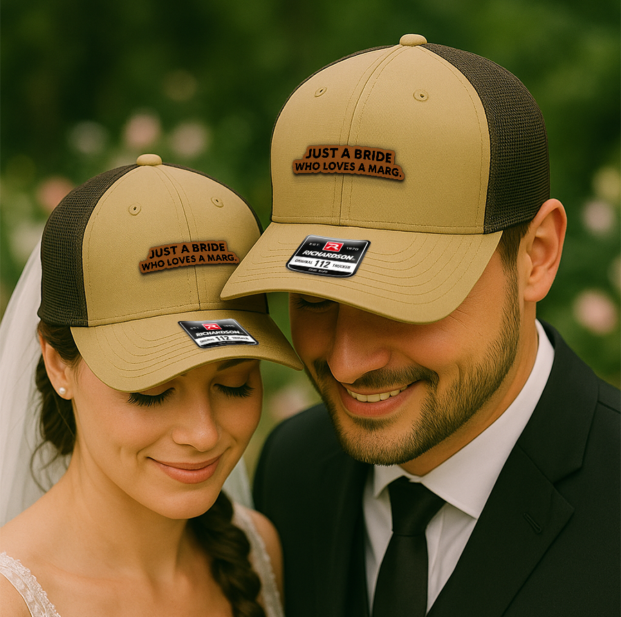 Wedding Trucker Hats – Just a Bride Who Loves a Marg Trucker Cap, Fun Margarita Bachelorette Party Gift VHA163