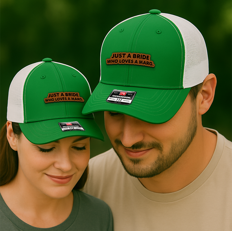 Wedding Trucker Hats – Just a Bride Who Loves a Marg Trucker Cap, Fun Margarita Bachelorette Party Gift VHA163