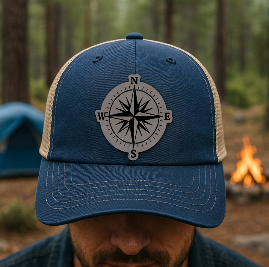 Compass Trucker Hat – Custom Directional Patch Cap – Richardson 112 Outdoor Adventure Hat VHA163