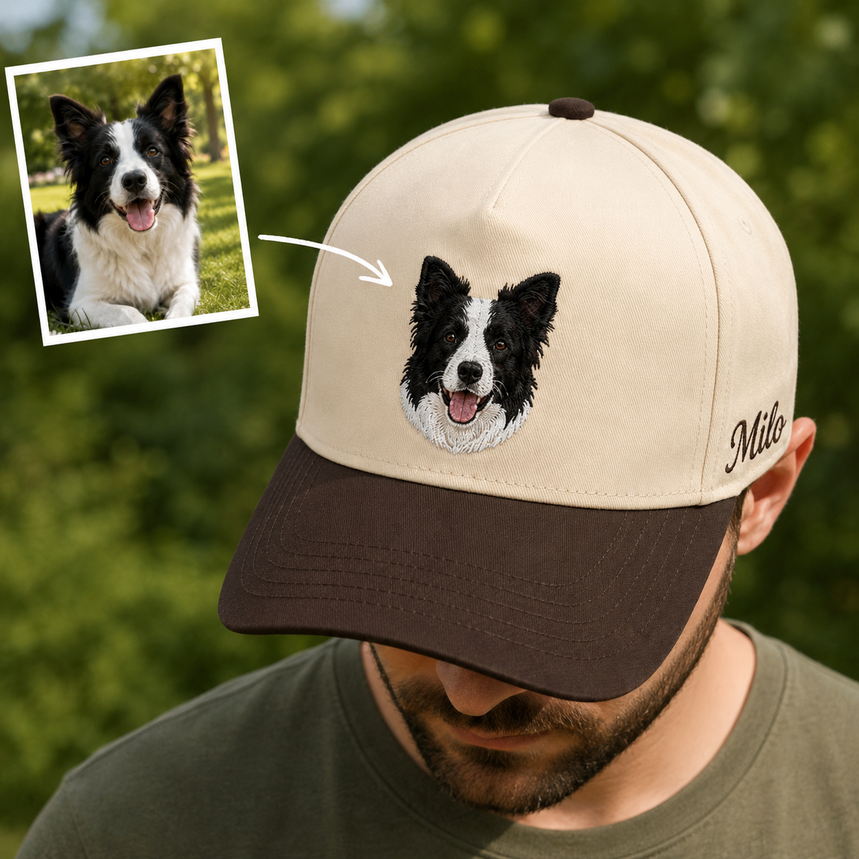 Custom Pet Face Embroidered Hat, Personalized Dog Name Hat, Dog Mom Dad Gift THUC99
