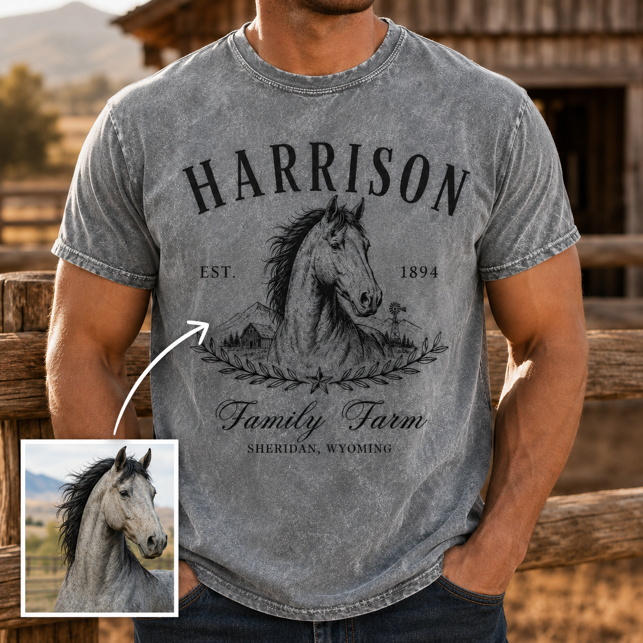 Custom Photo My Horse Wash T-Shirt | Personalized Horse Lover Shirt | Gift For Horse Lovers TOM99