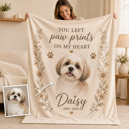 Custom Photo Dog Memories Blanket | Personalized Dog Lovers Gifts | Gift For Dog Lovers TOM99