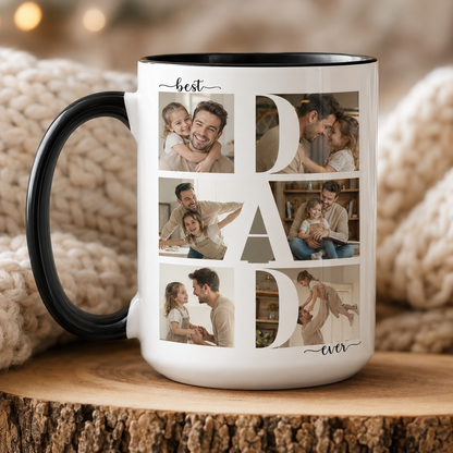Custom Photo Best Dad Mug, Personalized Mug Mug For Husband Dad Grandfather TOM99