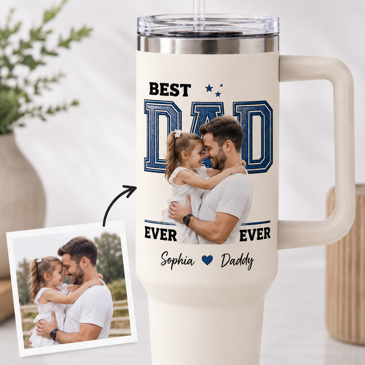 Custom Best Dad 40oz Tumbler, Personalized Dad Tumbler, Father’s Day Gift TOM99