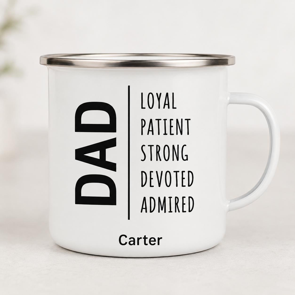Personalized Dad Papa Camp Mug 12oz, Custom Dad Enamel Cup, Gift For Dad TOM99