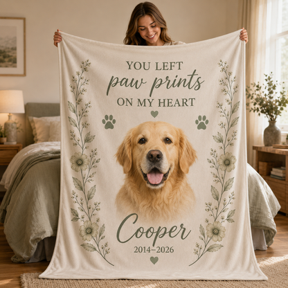 Custom Photo Dog Memories Blanket | Personalized Dog Lovers Gifts | Gift For Dog Lovers TOM99