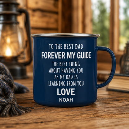 Personalized Dad Papa Camp Mug 12oz, Custom Dad Enamel Cup, Gift For Dad TOM99