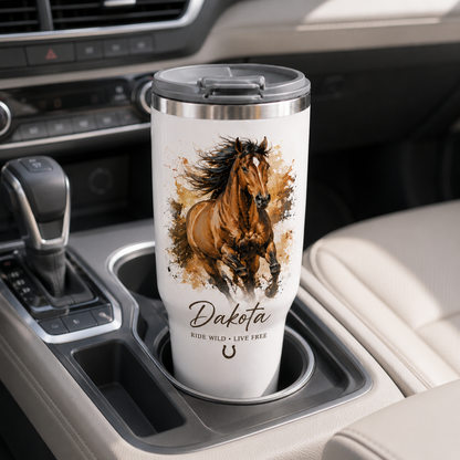 Custom Photo Dakota Horse 30oz Tumbler | Gift For Horse Lovers | Pet Lover Gifts TOM99