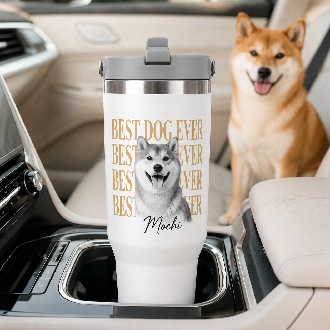 Custom Photo Best Dog Ever 30oz Tumbler | Gift For Dog Lovers | Pet Lover Gifts TOM99