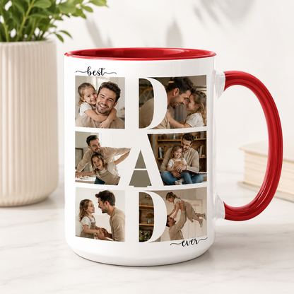 Custom Photo Best Dad Mug, Personalized Mug Mug For Husband Dad Grandfather TOM99