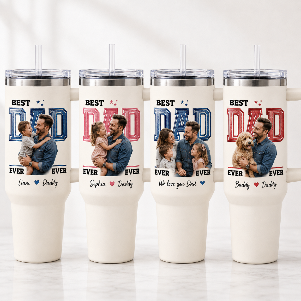 Custom Best Dad 40oz Tumbler, Personalized Dad Tumbler, Father’s Day Gift TOM99