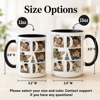 Custom Photo Best Dad Mug, Personalized Mug Mug For Husband Dad Grandfather TOM99
