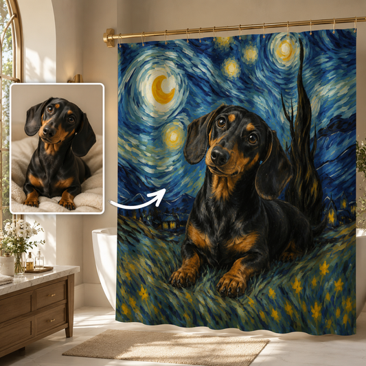 Custom Photo Dog Shower Curtain | Gift For Dog Lovers