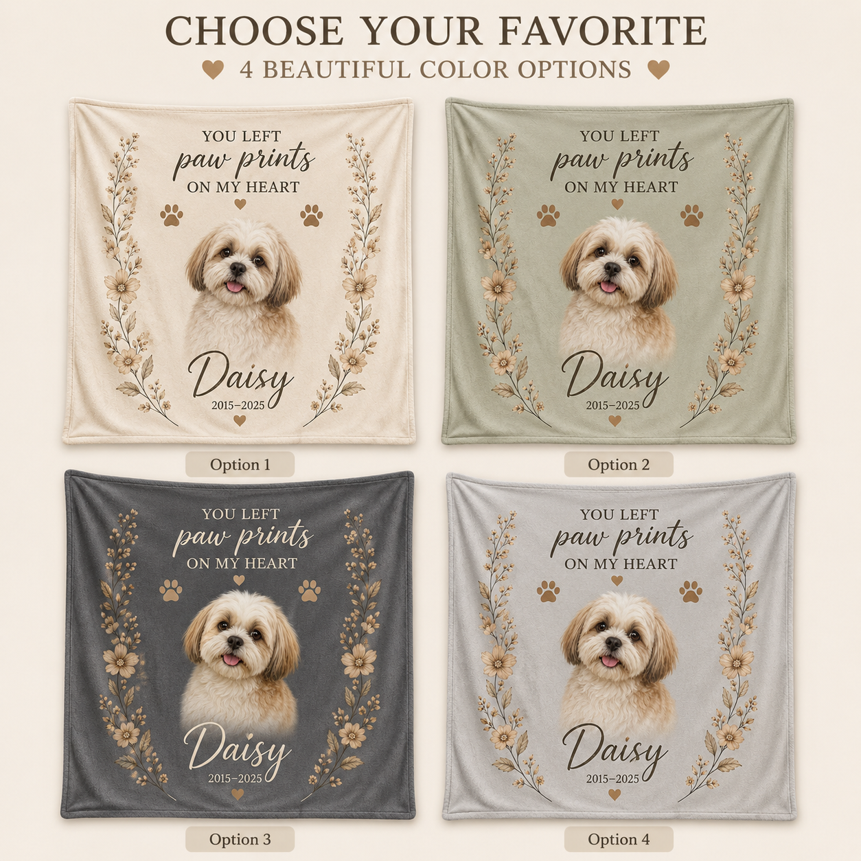 Custom Photo Dog Memories Blanket | Personalized Dog Lovers Gifts | Gift For Dog Lovers TOM99