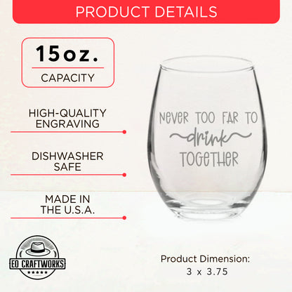 Custom Name American Flag Wine Glass | Engraved Wine Glass | Gift For Friend