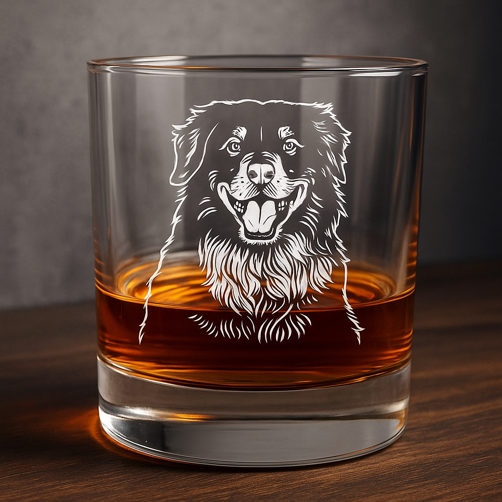 Custom Photo With Pet Whiskey Glass | Engraved Photo Whiskey Glass For Dog Lovers