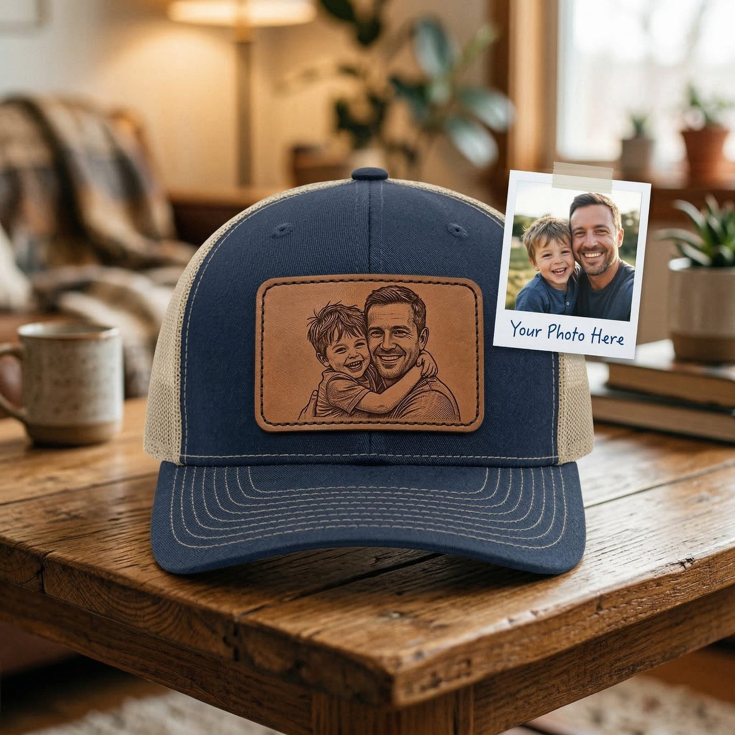 Custom Photo Dad Trucker Hat – Personalized Dad Patch Hat | Father's Day Gift | Gift For Dad