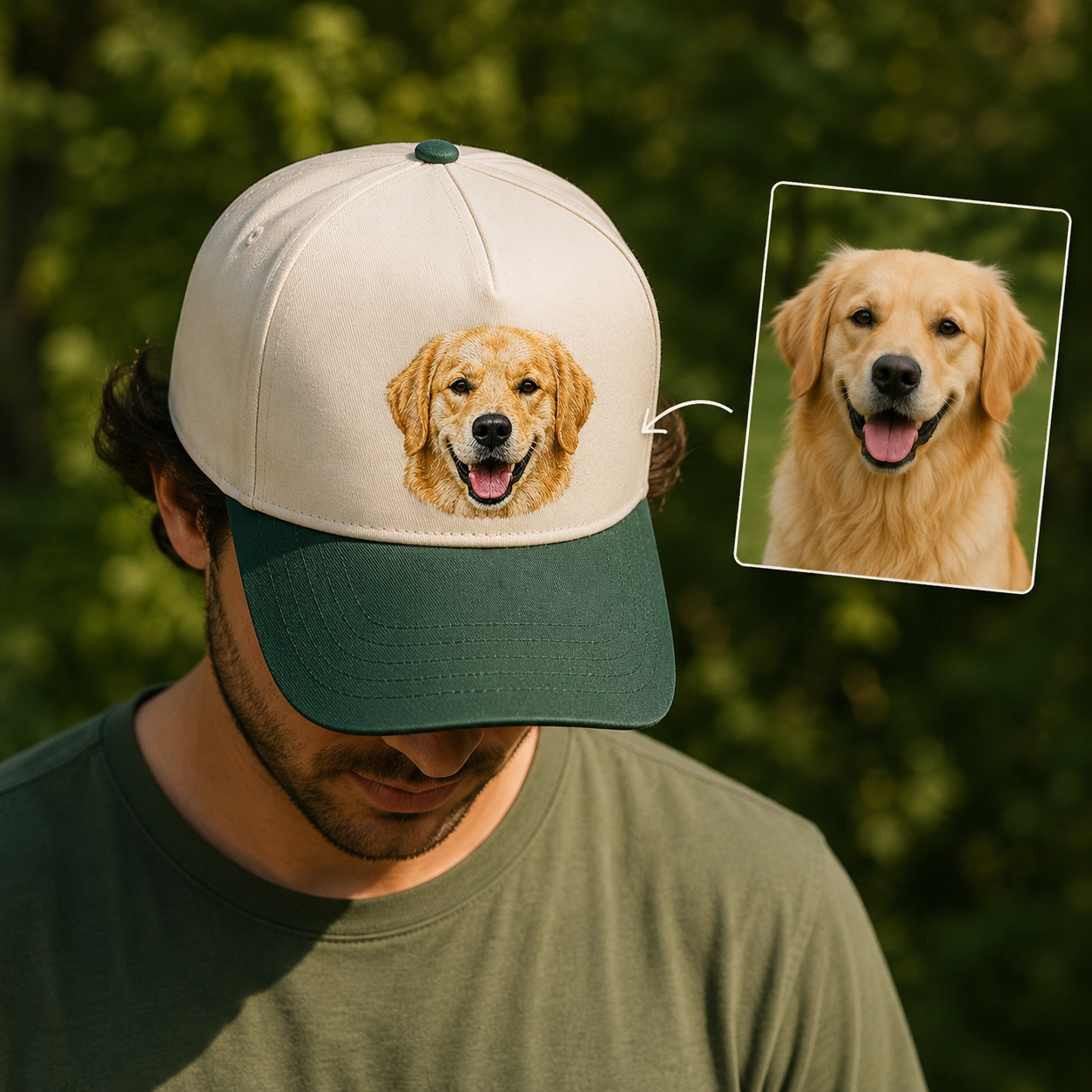 Custom Dog Face Embroidered Hat, Personalized Pet Memorial Hat, Dog Dad Gift THUC99