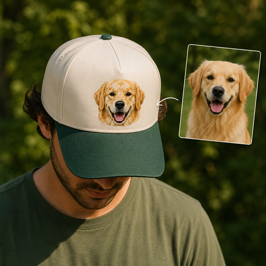 Custom Dog Face Embroidered Hat, Personalized Pet Memorial Hat, Dog Dad Gift THUC99