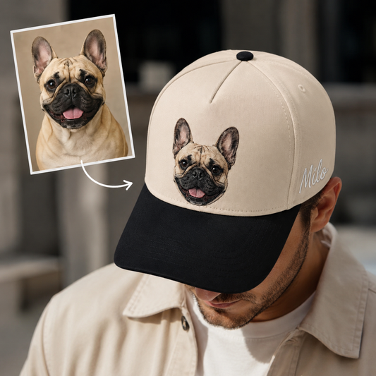 Personalized Dog Face Hat, Custom Embroidered Pet Portrait Hat, Memorial Gift THUC99