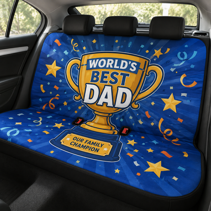 Personalized World's Best Papa Car Rear Seat Cover, Custom Back Seat Protector For Dad, Gift For Dad TOM99