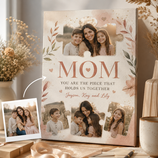 Custom Photo Mom We Love You Canvas Wall Art - Custom Gift For Mom TOM99