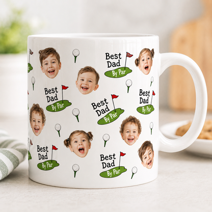 Custom Photo Best Dad By Par Mug, Personalized Mug Mug For Husband Dad Grandfather TOM99