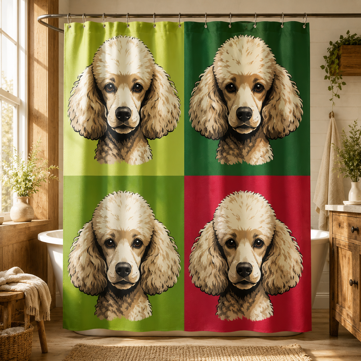 Custom Photo Dog Shower Curtain | Gift For Dog Lovers