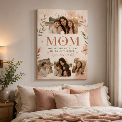 Custom Photo Mom We Love You Canvas Wall Art - Custom Gift For Mom TOM99