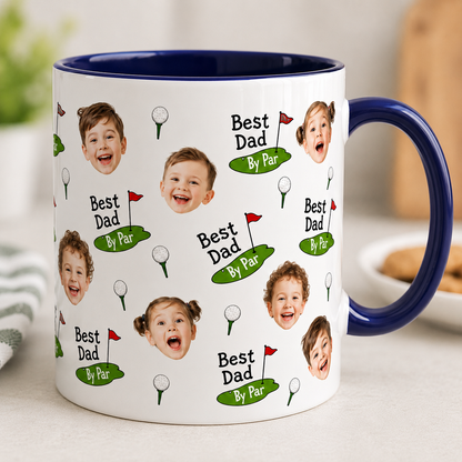 Custom Photo Best Dad By Par Mug, Personalized Mug Mug For Husband Dad Grandfather TOM99