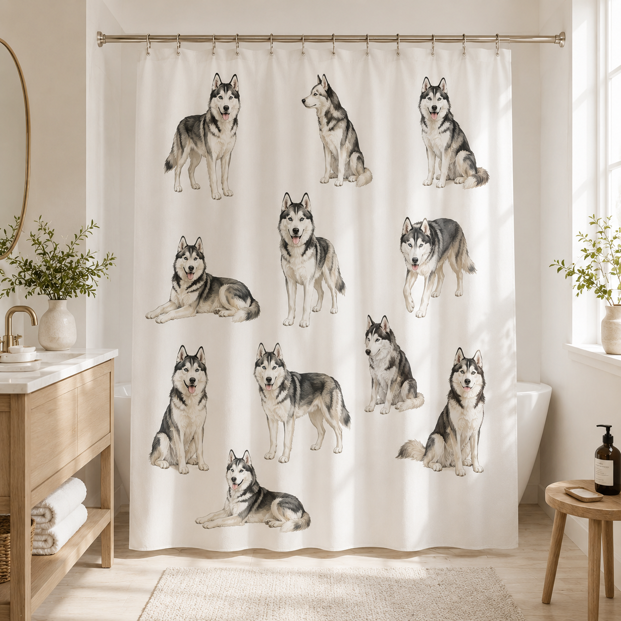 Custom Photo Dog Shower Curtain | Gift For Dog Lovers