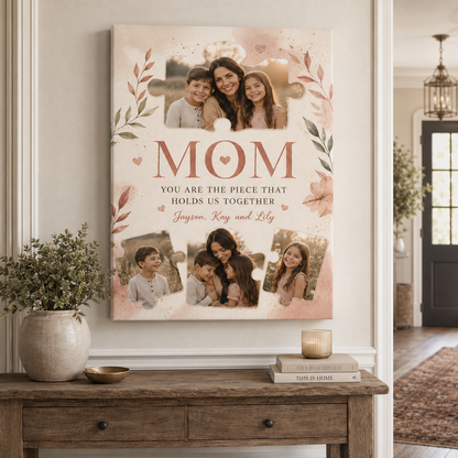 Custom Photo Mom We Love You Canvas Wall Art - Custom Gift For Mom TOM99