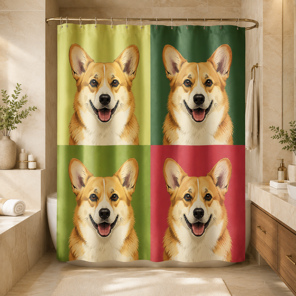 Custom Photo Dog Shower Curtain | Gift For Dog Lovers