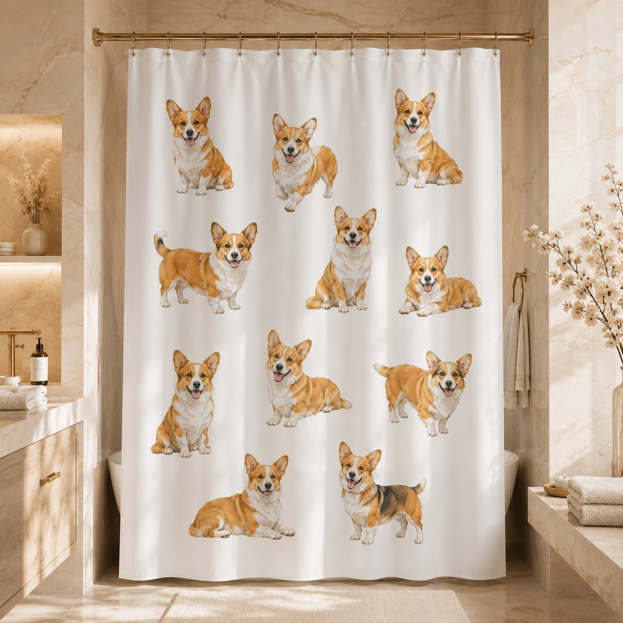Custom Photo Dog Shower Curtain | Gift For Dog Lovers