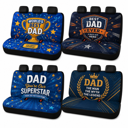 Personalized World's Best Papa Car Rear Seat Cover, Custom Back Seat Protector For Dad, Gift For Dad TOM99