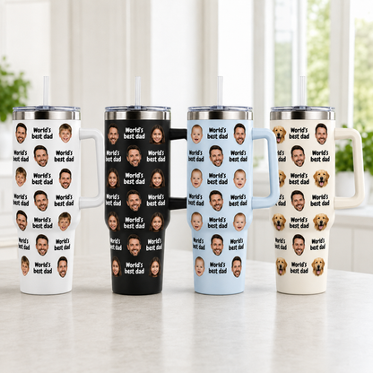 Custom Photo Dad 40oz Tumbler, Personalized Dad Tumbler, Father’s Day Gift TOM99