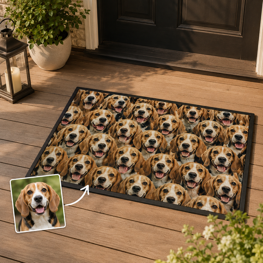 Custom Photo Dog Face Doormat | Photo Pet Doormat | Gift For Dog Lovers