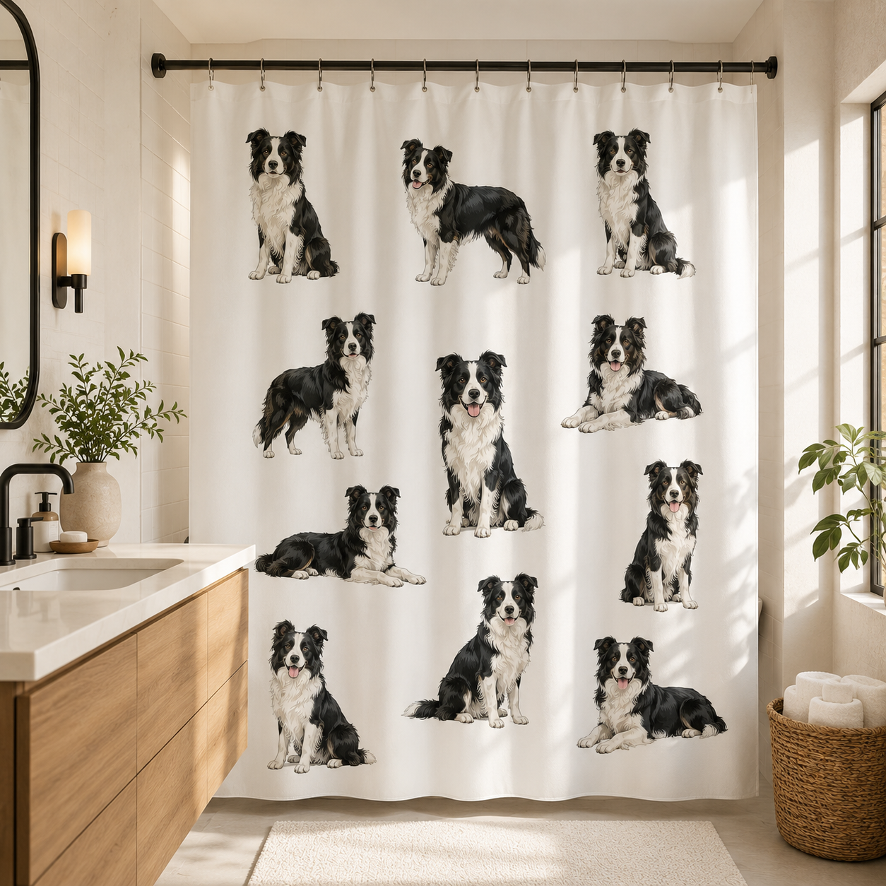 Custom Photo Dog Shower Curtain | Gift For Dog Lovers
