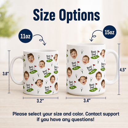 Custom Photo Best Dad By Par Mug, Personalized Mug Mug For Husband Dad Grandfather TOM99
