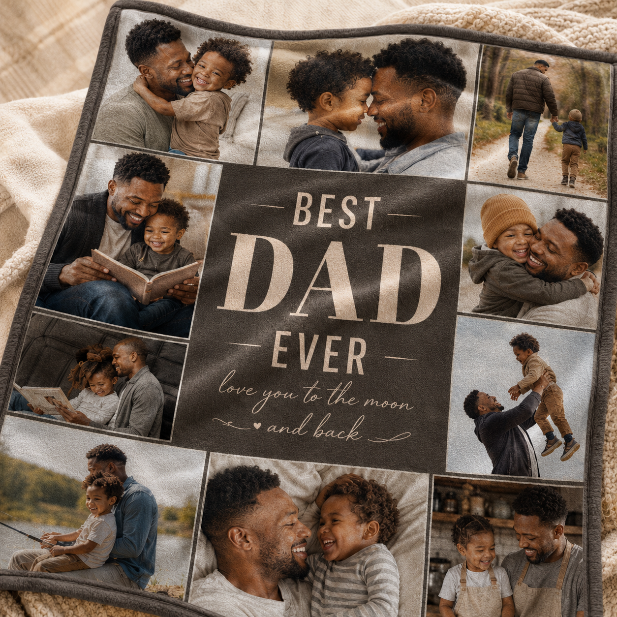 Custom Dad Photo Blanket, Personalized Dad Gifts | Gift For Dad TOM99