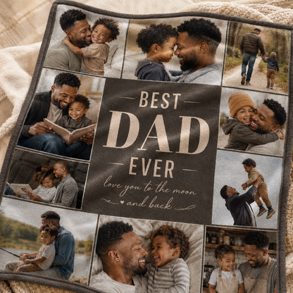 Custom Dad Photo Blanket, Personalized Dad Gifts | Gift For Dad TOM99