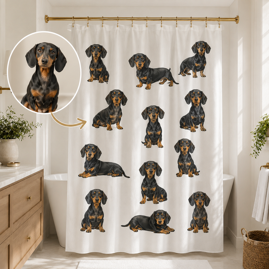Custom Photo Dog Shower Curtain | Gift For Dog Lovers